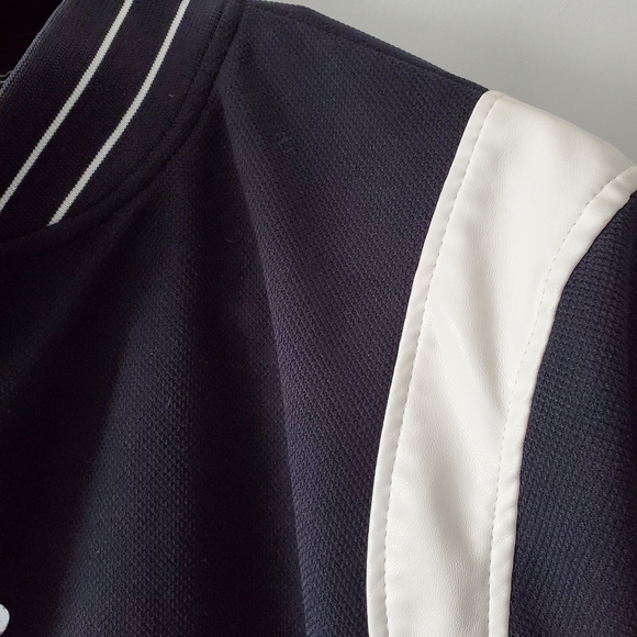 Zara men's varsity style jacket navy  and white size large - Picture 4 of 8